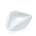 White ceramic coffee dosing funnel on a white background, barista accessory