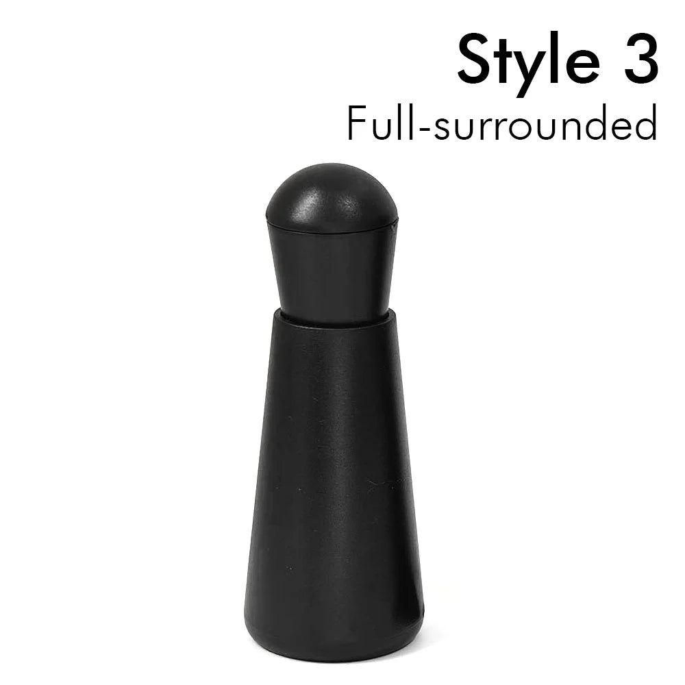 Black espresso distribution tool, full-surrounded style, on white background