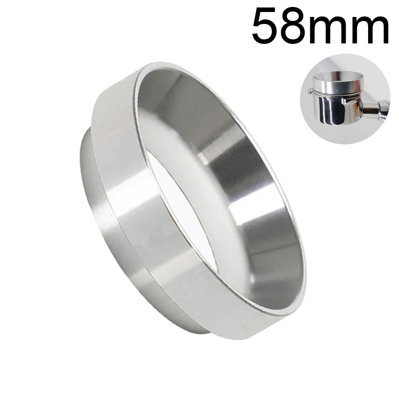 58mm stainless steel espresso dosing ring for portafilter, barista coffee accessory