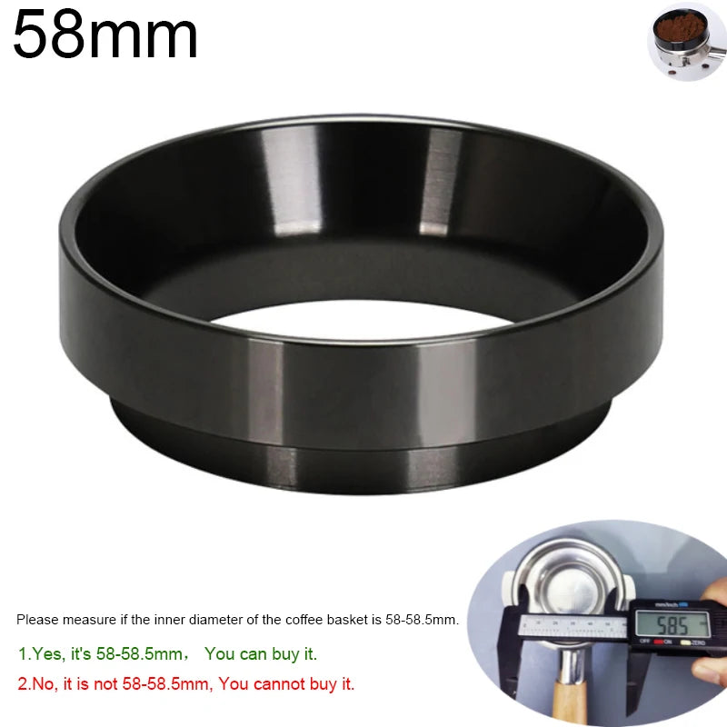 58mm espresso dosing ring for coffee portafilter with measurement guide